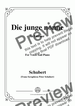 page one of Schubert-Die junge nonne in f minor,for Voice and piano