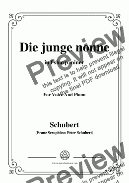 page one of Schubert-Die junge nonne in f sharp minor,for Voice and Piano