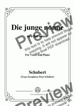 page one of Schubert-Die junge nonne in a flat minor,for Voice and Piano