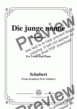 page one of Schubert-Die junge nonne in a minor,for Voice and Piano