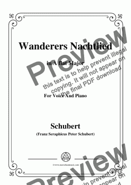 page one of Schubert-Wanderers Nachtlied in A flat Major,for Voice and Piano