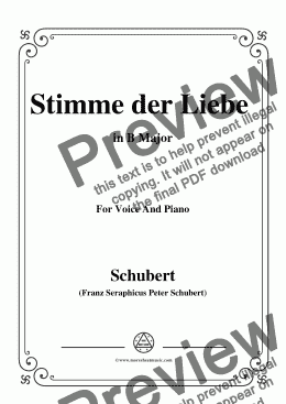 page one of Schubert-Stimme der Liebe,D.418,in B Major,for Voice and Piano