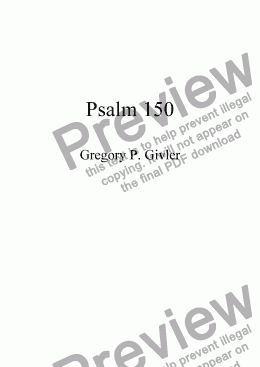 page one of Psalm 150