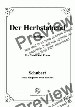 page one of Schubert-Der Herbstabend,in e minor,for Voice and Piano