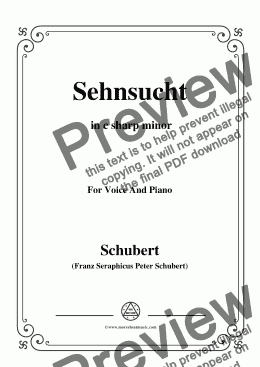 page one of Schubert-Sehnsucht,Op.39(D.636),in c sharp minor,for Voice and Piano