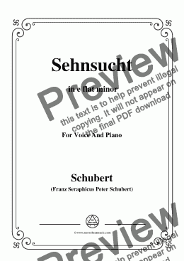 page one of Schubert-Sehnsucht,Op.39(D.636),in e flat minor,for Voice and Piano
