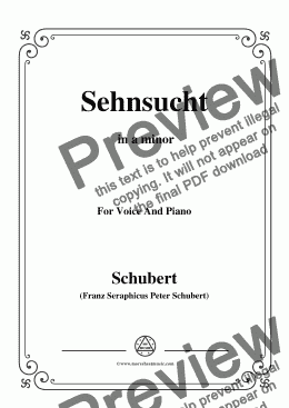 page one of Schubert-Sehnsucht,Op.39(D.636),in a minor,for Voice and Piano