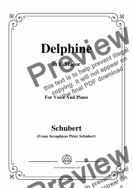 page one of Schubert-Delphine in C Major,for Voice and Piano