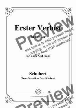 page one of Schubert-Erster Verlust in f minor,for Voice and Piano
