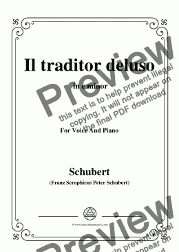 page one of Schubert-Il traditor deluso in e minor,for Voice and Piano