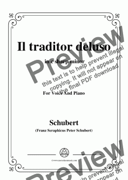 page one of Schubert-Il traditor deluso in c sharp minor,for Voice and Piano