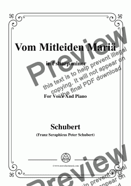 page one of Schubert-Vom Mitleiden Mariä in f sharp minor,for Voice and Piano