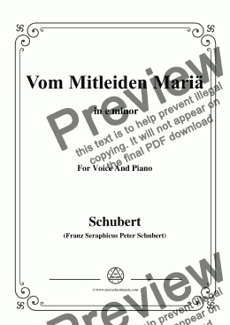 page one of Schubert-Vom Mitleiden Mariä in e minor,for Voice and Piano
