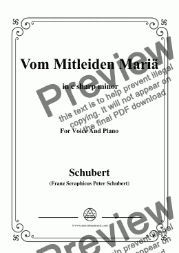 page one of Schubert-Vom Mitleiden Mariä in c sharp minor,for Voice and Piano