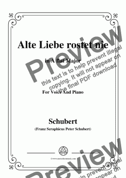 page one of Schubert-Alte Liebe rostet nie in A flat Major,for Voice and Piano