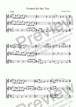 page one of Foxtrot, No.4 of Dances for Sax Trio