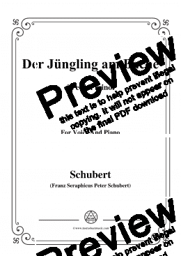 page one of Schubert-Der Jüngling am Bache,D.192,in e flat minor,for Voice and Piano
