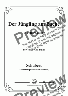 page one of Schubert-Der Jüngling am Bache,D.192,in c sharp minor,for Voice and Piano