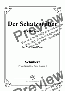 page one of Schubert-Der Schatzgräber,in e flat minor,for Voice and Piano
