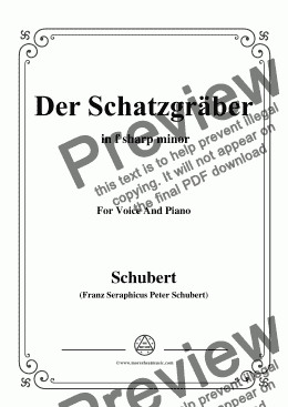 page one of Schubert-Der Schatzgräber,in f sharp minor,for Voice and Piano