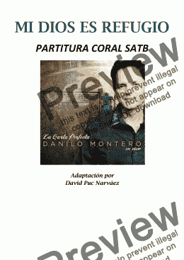 page one of Mi Dios es Refugio Partitura Coral SCTB