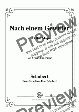 page one of Schubert-Nach einem Gewitter in G flat Major,for Voice and Piano