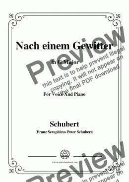 page one of Schubert-Nach einem Gewitter in G Major,for Voice and Piano