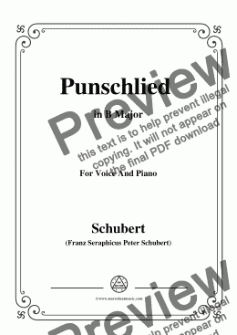 page one of Schubert-Punschlied (duet) in B Major,for Voice and Piano