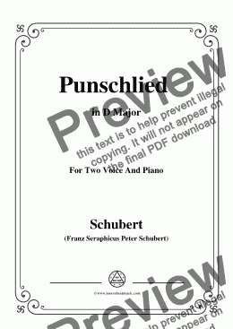 page one of Schubert-Punschlied (duet) in D Major,for Voice and Piano
