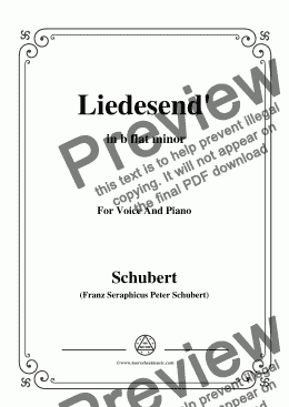 page one of Schubert-Liedesend',in b flat minor,for Voice and Piano