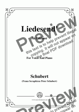 page one of Schubert-Liedesend',in f minor,for Voice and Piano