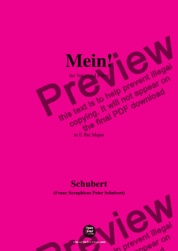 page one of Schubert-Mein,in E flat Major,Op.25,No.11,for Voice and Piano