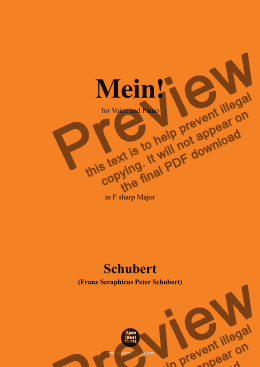 page one of Schubert-Mein,in F sharp Major,Op.25,No.11,for Voice and Piano