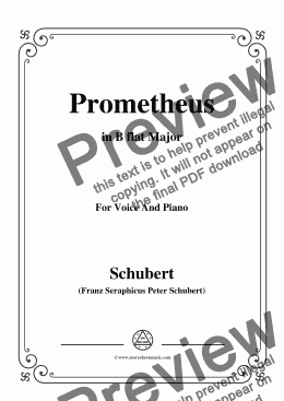 page one of Schubert-Prometheus,in B flat Major,for Voice and Piano