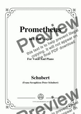 page one of Schubert-Prometheus,in E flat Major,for Voice and Piano
