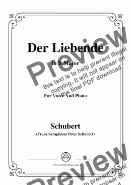 page one of Schubert-Der Liebende, D.207,in B Major,for Voice and Piano