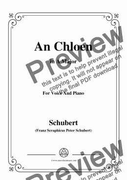 page one of Schubert-An Chloen,in A Major,for Voice and Piano