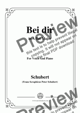 page one of Schubert-Bei dir,in A flat Major,Op.95,No.2,for Voice and Piano