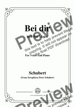 page one of Schubert-Bei dir,in B flat Major,Op.95,No.2,for Voice and Piano