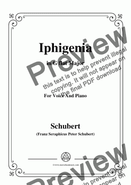 page one of Schubert-Iphigenia,in G flat Major,Op.98,No.3,for Voice and Piano