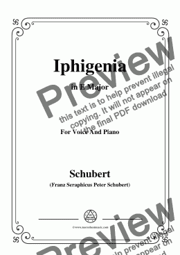 page one of Schubert-Iphigenia,in E Major,Op.98,No.3,for Voice and Piano