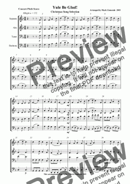 page one of Yule Be Glad! Christmas song medley, Saxophone Quartet
