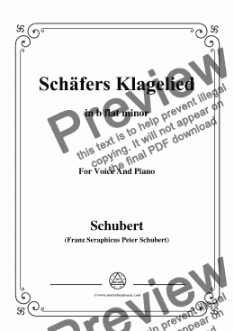 page one of Schubert-Schäfers Klagelied,in b flat minor,Op.3,No.1,for Voice and Piano