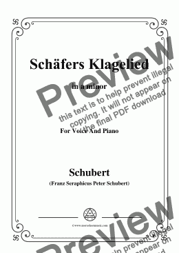 page one of Schubert-Schäfers Klagelied,in a minor,Op.3,No.1,for Voice and Piano