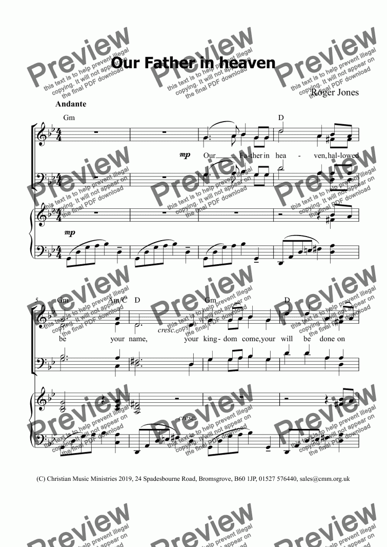 Our Father in heaven Download Sheet Music PDF file