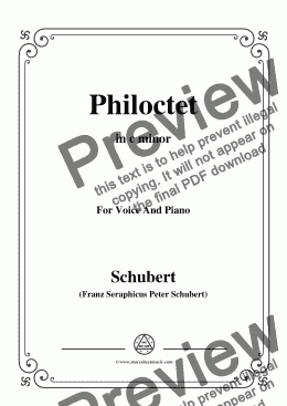 page one of Schubert-Philoctet,in c minor,for Voice and Piano