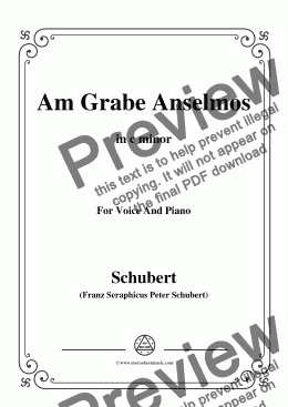 page one of Schubert-Am Grabe Anselmos,in c minor,Op.6,No.3,for Voice and Piano