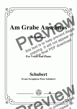 page one of Schubert-Am Grabe Anselmos,in b minor,Op.6,No.3,for Voice and Piano