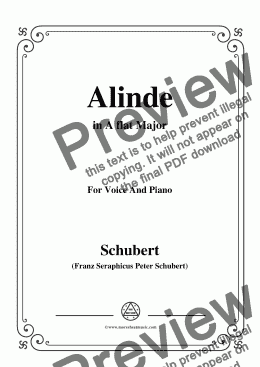 page one of Schubert-Alinde,in A flat Major,Op.81,No.1,for Voice and Piano