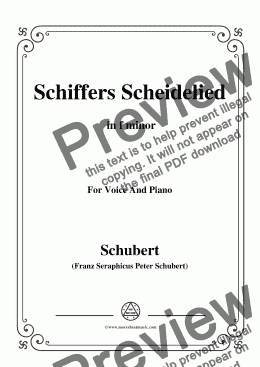 page one of Schubert-Schiffers Scheidelied,in f minor,for Voice and Piano